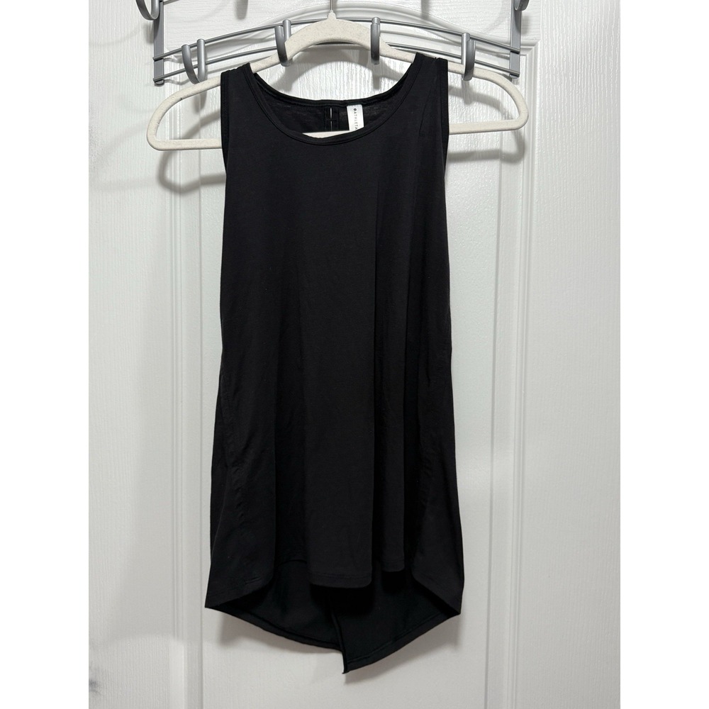 Athleta Shirt Womens S Black Essence Tie Back Tank Top Open Criss Cross Split